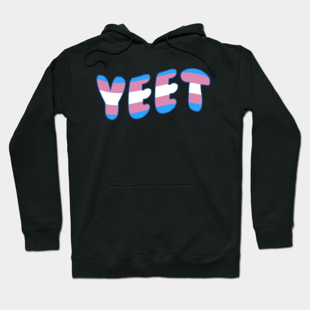 Trans Pride Yeet Transgender Pride Flag Colors Funny LGBTQ Yeet Meme Hoodie by graphicbombdesigns